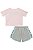 Conjunto Feminino Infantil de Blusa Boxy com Shorts Infanti -Rosa/Cinza REF60639 - Imagem 2