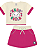Conjunto Infantil Feminino Blusa Off  E Short-Saia Pink - Abrange - Ref 11936 - Imagem 3