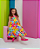 Vestido Infantil Feminino Bela Estampa -Art Flor Colorido - Imagem 1