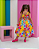 Vestido Infantil Feminino Bela Estampa -Art Flor Colorido - Imagem 3