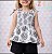Conjunto Infantil Menina - Branco e Preto - Com Blusa Latex e Babados e Short - Imagem 1