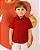 Camisa Masculina Infantil Vermelha Com Gravata Borboleta Branca - Imagem 2