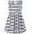 Vestido Feminino Infantil Malha Off Listrado Azul - Imagem 1