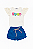 Conjunto Feminino Infantil Blusa Off e Short Sarja Azul - Kukie - Ref 93402 - Imagem 1