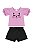 Conjunto Infantil Feminino Blusa Malha Estampa Geto e Short Moletom - Ref 34146 - Quimby - Imagem 2