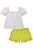 Conjunto Feminino Infantil de Bata em Air Flow com Shorts em Viscose Turim Off e Verde Neon - Ref 75466 - Infanti - Imagem 2