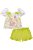 Conjunto Feminino Infantil de Bata em Air Flow com Shorts em Viscose Turim Off e Verde Neon - Ref 75466 - Infanti - Imagem 1