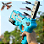 Pistola Lança Aviões E Bolinhas - Nerf Infantil Aircraft Gun Verde E Laranja - Imagem 2