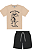 Conjunto Infantil Masculino Camiseta T-Rex E Bermuda - Bege E Cinza - Abrange - Ref 17593 - Imagem 1