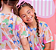 Conjunto Feminino Infantil Blusa Manga Curta Tule Com Top Preto e Short Saia Preto - Imagem 2
