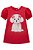 Vestido Infantil Manga Curta em Meia Malha Textura Vermelho - Ref 77704 - Kukie - Imagem 2