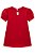 Vestido Infantil Manga Curta em Meia Malha Textura Vermelho - Ref 77704 - Kukie - Imagem 3