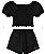 Conjunto Juvenil Feminino Blusa com Shorts Cotton Glitter Preto - Trick Nick - Ref 1136173 - Imagem 1