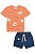 Conjunto de Camiseta em Meia Malha e Bermuda em Jeans Bellini LucBoo -Laranja REF67344 - Imagem 1