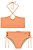 Conjunto de Biquíni Top Amarração e Calcinha em Rolotês em Malha UV Dry 50+ Laranja - Ref 74202 - Vic&Vicky - Imagem 1