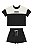 Conjunto Feminino Juvenil Manga Curta Preto\Off - Ref 271521 - Elian - Imagem 1