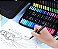 Kit 60 Canetinhas Cores - Caneta 2 em 1 - Brush Lettering e Ponta Fina - Dual Pen - Canetinha Colorir Desenho - Imagem 2