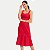 VESTIDO LUNENDER REGATA LINHO MIDI VERMELHO FEMININO ADULTO - Imagem 1