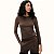 BLUSA HERING MANGA LONGA MALHA MARROM FEMININA ADULTO - Imagem 1