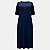 VESTIDO LUNENDER MANGA CURTA VISCOLYCRA MIDI AZUL MARINHO FEMININO ADULTO - Imagem 1