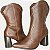 BOTA RAMARIM CANO MEDIO TEXANA COURO MARROM FEMININA ADULTO - Imagem 4