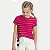 BLUSA ALAKAZOO MANGA CURTA MALHA CANELADA LISTRADA  FEMININA INFANTIL - Imagem 1
