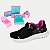 TÊNIS KIDY ULTRA FLEX  RUNNING PRETO E ROSA COM BRINDE FEMININO INFANTIL - Imagem 1