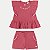 CONJUNTO VERÃO ANGERO SHORT E BLUSA MANGA CURTA ROSA FEMININO INFANTIL - Imagem 1