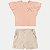 CONJUNTO VERÃO ANGERO SHORT E BLUSA MANGA CURTA SALMÃO FEMININO INFANTIL - Imagem 2