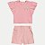 CONJUNTO VERÃO ANGERO SHORT E BLUSA MANGA CURTA ROSE FEMININO INFANTIL - Imagem 1