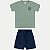 CONJUNTO VERÃO ANGERO BERMUDA E CAMISETA VERDE MASCULINO INFANTIL - Imagem 1