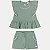 CONJUNTO VERÃO ANGERO SHORT E BLUSA MANGA CURTA VERDE FEMININO INFANTIL - Imagem 1