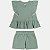 CONJUNTO VERÃO ANGERO SHORT E BLUSA MANGA CURTA VERDE FEMININO INFANTIL - Imagem 2