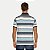 POLO PITT MANGA CURTA COMFORT MALHA LISTRADA AZUL JEANS MASCULINA ADULTO - Imagem 2