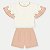 CONJUNTO VERÃO ALAKAZOO SHORT E BLUSA MANGA CURTA SALMÃO MALHA FEMININO INFANTIL - Imagem 2