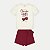 CONJUNTO VERÃO ALAKAZOO SHORT E BLUSA MANGA CURTA VERMELHO DE MALHA FEMININO INFANTIL - Imagem 2