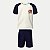 CONJUNTO VERÃO ALAKAZOO BERMUDA E CAMISETA MANGA CURTA OFFWHITE DE MALHA MASCULINO INFANTIL - Imagem 1
