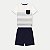 CONJUNTO VERÃO ALAKAZOO BERMUDA E CAMISETA MANGA CURTA AZUL MARINHO DE MALHA MASCULINO INFANTIL - Imagem 2