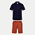 CONJUNTO VERÃO ALAKAZOO BERMUDA LINHO E CAMISA MANGA CURTA AZUL MARINHO MASCULINO INFANTIL - Imagem 1
