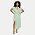 VESTIDO DOCE TRAMA MANGA CURTA VERDE DE VISCOSE FEMININO ADULTO - Imagem 1