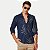 CAMISA PACO MANGA LONGA SLIM VISCOLINHO ESTAMÁDA AZUL MARINHO MASCULINO ADULTO - Imagem 1