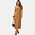 VESTIDO DOCE TRAMA MANGA CURTA DE MALHA CANELADA MIDI MARROM FEMININO ADULTO - Imagem 1