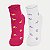 MEIA LUPO KIDS PACOTE COM 2 PARES SOQUETE BRANCO E PINK FEMININO INFANTIL - Imagem 1