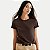 BLUSA HERING MANGA CURTA TSHIRT ALGODÃO LISA MARROM FEMININO ADULTO - Imagem 1