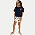 CONJUNTO VERÃO HERINGKIDS SHORT E BLUSA MANGA CURTA T-SHIRT AZUL MARINHO FEMININA INFANTIL - Imagem 1