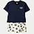 CONJUNTO VERÃO HERINGKIDS SHORT E BLUSA MANGA CURTA T-SHIRT AZUL MARINHO FEMININA INFANTIL - Imagem 2