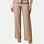 CALÇA OGNUS BRIM COM ELASTANO BEGE WIDE LEG FEMININA ADULTO - Imagem 1