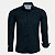 CAMISA AMIL MANGA LONGA COMFORT ALGODÃO COM ELASTANO LISA PRETO MASCULINO ADULTO - Imagem 1