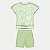 CONJUNTO VERÃO ALAKAZOO SHORT E BLUSA MANGA CURTA VERDE FEMININO INFANTIL - Imagem 1