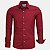 CAMISA AMIL MANGA LONGA SLIM ALGODÃO LISA VINHO MASCULINO ADULTO - Imagem 1